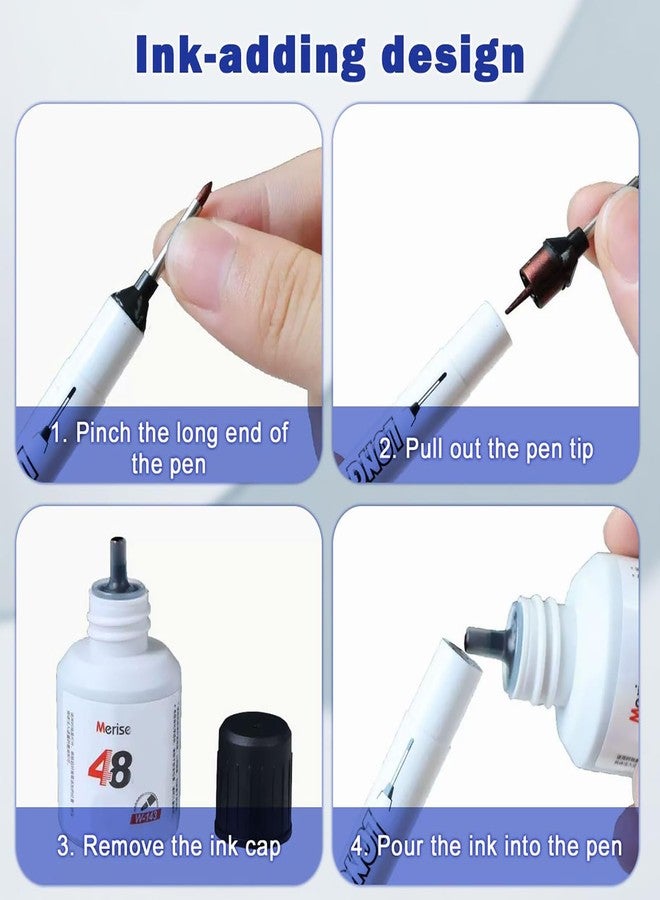 Buildcon 6 Pcs Deep Hole Marker Pen Permanent, Long Nib Marker for Wood, Metal, Glass, Plastic, Construction, Carpenter Tools, Tracer Marker Pen, Marksman Marking Tool (Blue, Black, Red) - Image 5